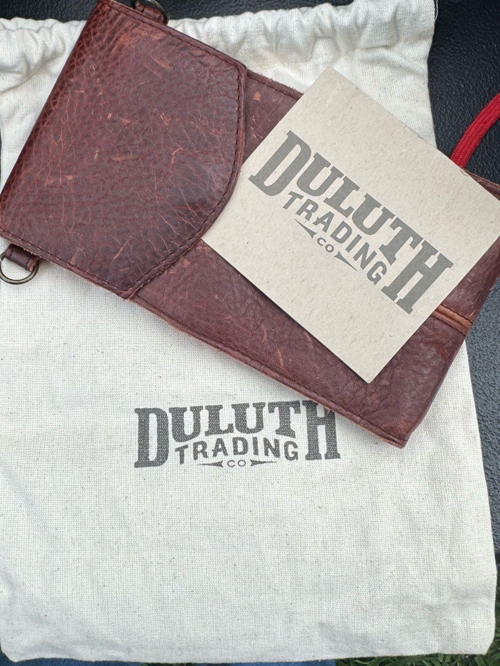 Duluth Trading Co Brown Full-Grain Leather Wallet Pouch with Flap